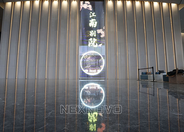 國潮美學(xué)進(jìn)行時(shí)-南昌聯(lián)發(fā)中心大堂屏風(fēng)玻璃屏，空間設(shè)計(jì)天花板！